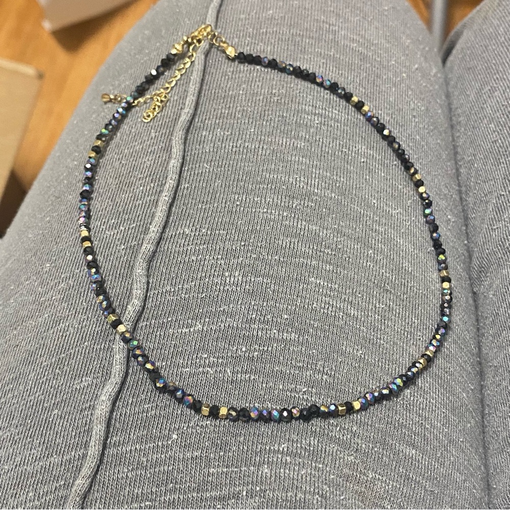 Elegant Black and Gold Beaded Necklace